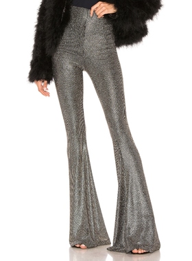 Show Me Your Mumu 高腰拖地喇叭裤休闲裤条纹修身长裤REVOLVE