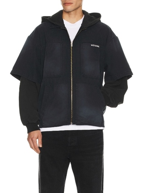 WE11DONE FADED 夹克 黑色REVOLVE小众新款