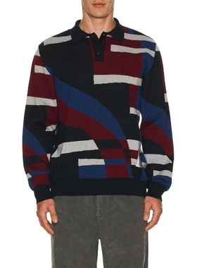 By Parra VERTICAL FOREST 针织POLO衫 蓝色REVOLVE小众新款