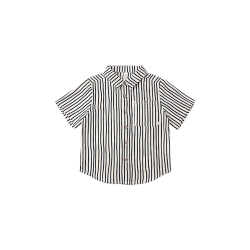 [夏季新品]Rylee + Cru米白色T恤条纹翻领通勤风短款上装REVOLVE