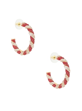 BaubleBar PEPPERMINT 圆环耳饰 红色REVOLVE小众新款