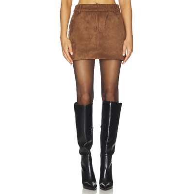 [冬季新品]4th & Reckless EMBER 半身裙 棕色REVOLVE小众