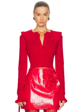 [春节穿搭]AKNVAS KAMOMILLA 开衫 红色REVOLVE小众新款冬季保暖