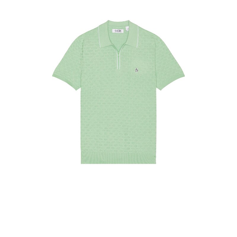 Original Penguin LINKS STITCH POLO 衫 薄荷色REVOLVE小众新款 - 实物图
