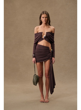 Christopher Esber 半身裙 棕色REVOLVE小众新款