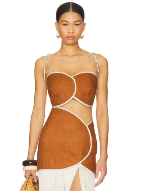 AZULU AVEIRO 无袖上装 干邑白兰地色 y2k辣妹风REVOLVE小众新款