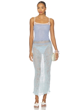 [冬季新品]Roberta Einer DELICATE 针织长裙 蓝色REVOLVE小众