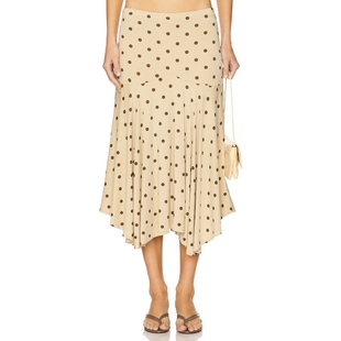 With Jean MAEVE 半身裙 棕黄色REVOLVE小众新款