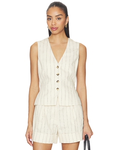 Paulette Bone Stripe Vest Rag revolve小众新款