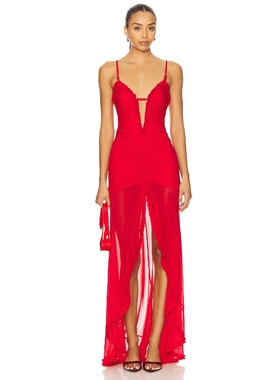 [冬季新品]Runaway The Label KIATA 长裙 红色REVOLVE小众