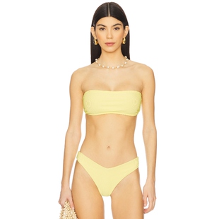 BEACH KELSEY 比基尼文胸上装 黄色REVOLVE小众新 RIOT