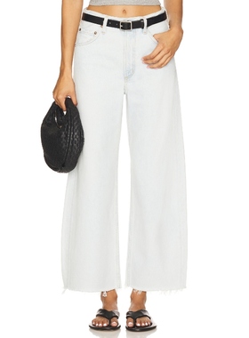 [冬季新品]AGOLDE Low Curve Fray美式风白色阔腿牛仔裤REVOLVE