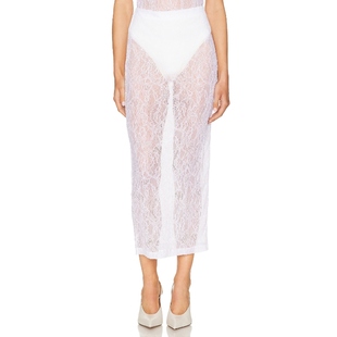 [冬季新品]WARDROBE.NYC 半身裙 白色REVOLVE小众