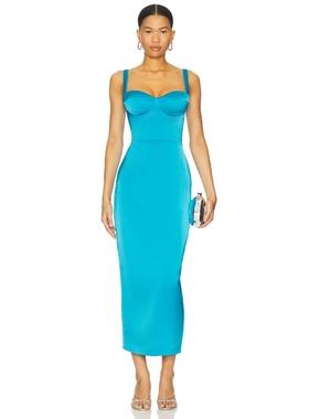 Katie May TEAGAN 中长款连衣裙女夏 蓝色REVOLVE小众新款