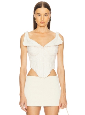 GUIZIO CHAMONIX 紧身衣 象牙白 y2k辣妹风REVOLVE小众新款