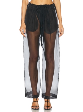 [冬季新品]KHAITE TRENTON 长裤 黑色 美式休闲风REVOLVE小众