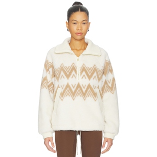 Varley 羊羔绒夹克奶油色秋冬保暖套头内搭卫衣REVOLVE小众新款