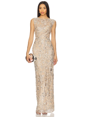 Bronx and Banco 修身型性感长裙 金属银色薄纱连衣裙REVOLVE新款