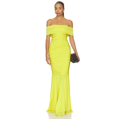 Norma Kamali Sleeveless Cowl Neck Side Shirred Fishtail Gown