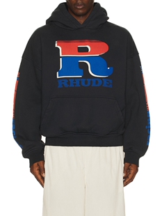 revolve小众新款 Rhude 连帽衫 LOGO SPLIT PETROL
