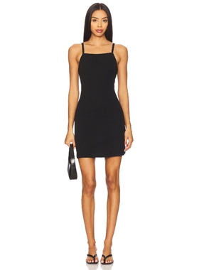 LESET Pointelle Square Neck Mini Dress 黑色REVOLVE小众新款
