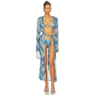 WINDSOR y2k辣妹风REVOLVE小众新款 ODESSA 蓝色 长袍 DEVON