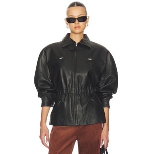 黑色REVOLVE小众新款 AEXAE 皮夹克