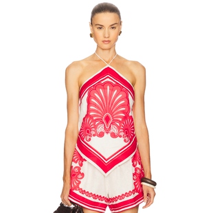 [夏季新品]Shani Shemer ROSA 上衣 红色REVOLVE小众新款