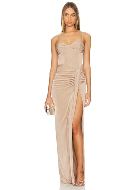 Katie May CHAKA 长裙 棕色 y2k辣妹风REVOLVE小众新款