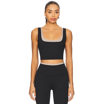 WellBeing + BeingWell 运动背心黑色假两件瑜伽吊带上衣REVOLVE