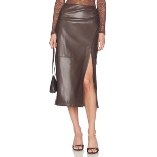 棕色REVOLVE小众新款 CAMI 半身裙 LORENA NYC