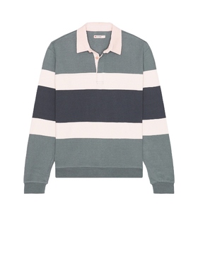 [冬季新品]Marine Layer SUEDED 橄榄球风POLO衫 蓝色REVOLVE小众