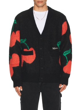 Market DOUBLE CHERRIES 开衫 黑色羊毛衫REVOLVE小众新冬季保暖