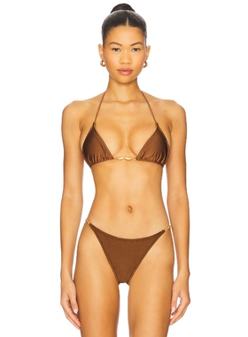 Shani Shemer MARLIN 比基尼文胸上衣 棕色 y2k辣妹风 REVOLVE小