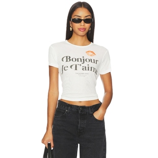 The 内搭 Laundry Room 白色辣妹风REVOLVE新款 图案T恤 冬季