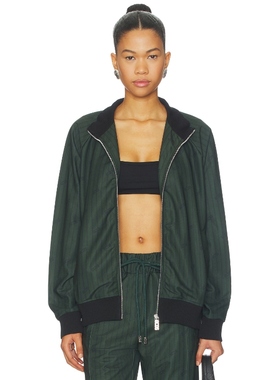 GCDS TRIACETATE 夹克 深绿色 运动复古风REVOLVE小众新款
