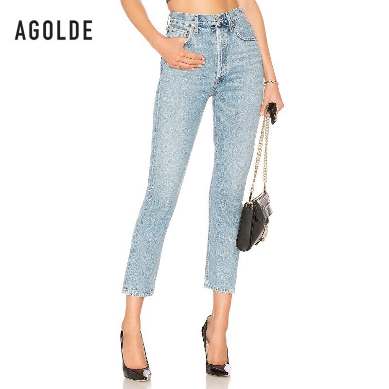 [夏季新品] AGOLDE 修身牛仔裤女休闲简约收脚裤直筒长裤REVOLVE