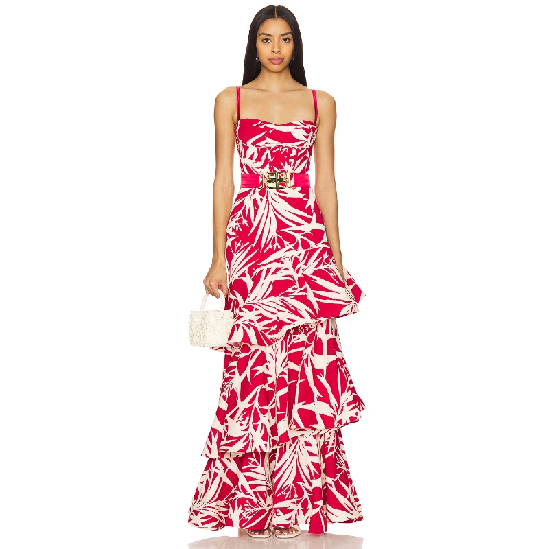 Bronx and Banco SYLVIE ARMONIA 长裙 红色REVOLVE小众新款