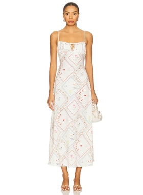 WeWoreWhat CAMI 中长款连衣裙 白色REVOLVE小众新款