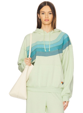 Aviator Nation WAVE 连帽衫 绿色 运动复古风REVOLVE小众新款