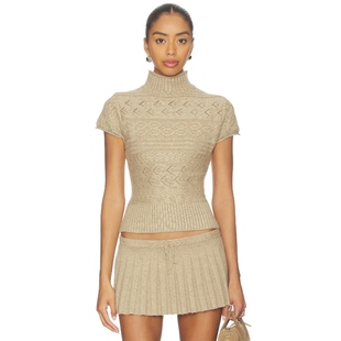 CABLE y2k辣妹风REVOLVE小众新款 TURTLENECK 灰褐色 上装 GUIZIO