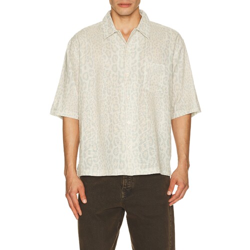 ALLSAINTS米白色上装豹纹翻领复古风宽松衬衫夏季新品REVOLVE