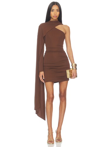 NBD ALLONA MINI DRESS 迷你裙 revolve小众新款 棕色