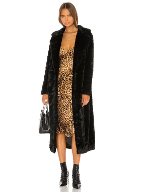 [爆款补货]Unreal Fur都市风长款环保皮草外套保暖大衣REVOLVE