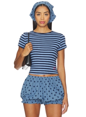 Lisa Says Gah JUDE T恤 蓝色 y2k辣妹风REVOLVE小众新款