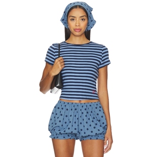 JUDE Gah T恤 蓝色 Lisa y2k辣妹风REVOLVE小众新款 Says