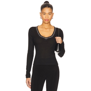 Free 内搭 People 长袖 上衣REVOLVE小众新款 T恤黑色基础修身 冬季