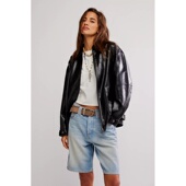 SLOANE 人造革夹克黑色REVOLVE Free People 春季 新品