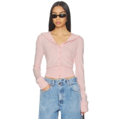 and Friends针织开衫 粉色修身 Lovers 型短连帽衫 羊毛REVOLVE保暖