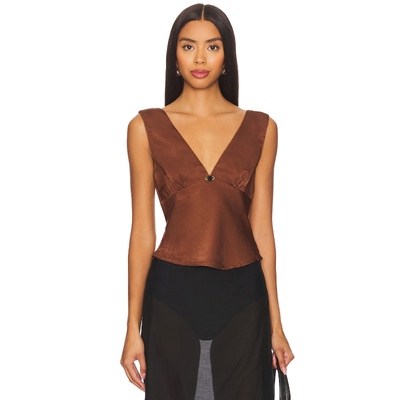 NIA CELIA 上装 巧克力色 y2k辣妹风REVOLVE小众新款